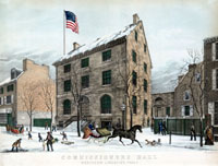“Commissioners Hall, Northern Liberties,” by lithographer Charles Conrad Kuchel, ca. 1852.