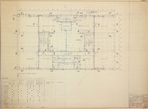 Carroll, Grisdale & Van Allen Architects. Second Floor Plan & Finish Schedule, May 18, 1964. 