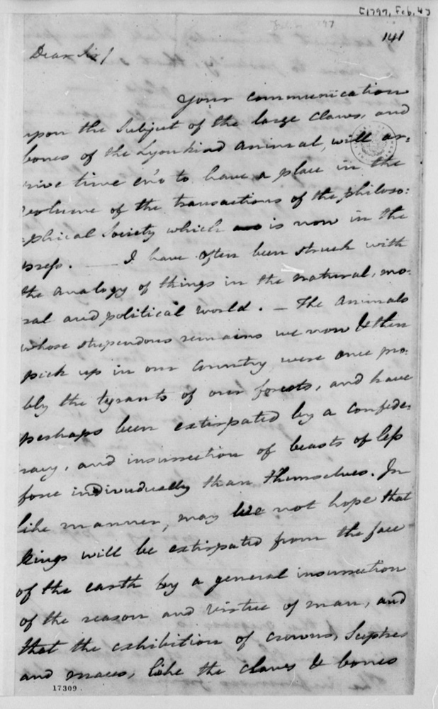 handwritten letter by Benjamin Rush