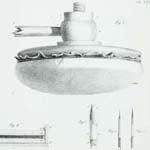 Pl. 7 including a dabber, lithographic pen, and fine tipped brush in Charles Hullmandel, <em>The Art of Drawing on Stone</em> (London: C. Hullmandel and R. Ackermann, 1824).