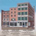 Chestnut Street, Sept. 1846 (Philadelphia, 1846). Wood block in colored ink.