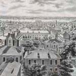John Caspar Wild, Panorama of Philadelphia from the State House Steeple. East.  Crayon lithograph in Views of Philadelphia, and Its Vicinity (Philadelphia: [J. T. Bowen], 1838). Gift of Charles A. Poulson.