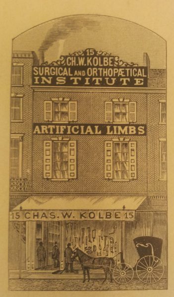 Print depicting a storefront.