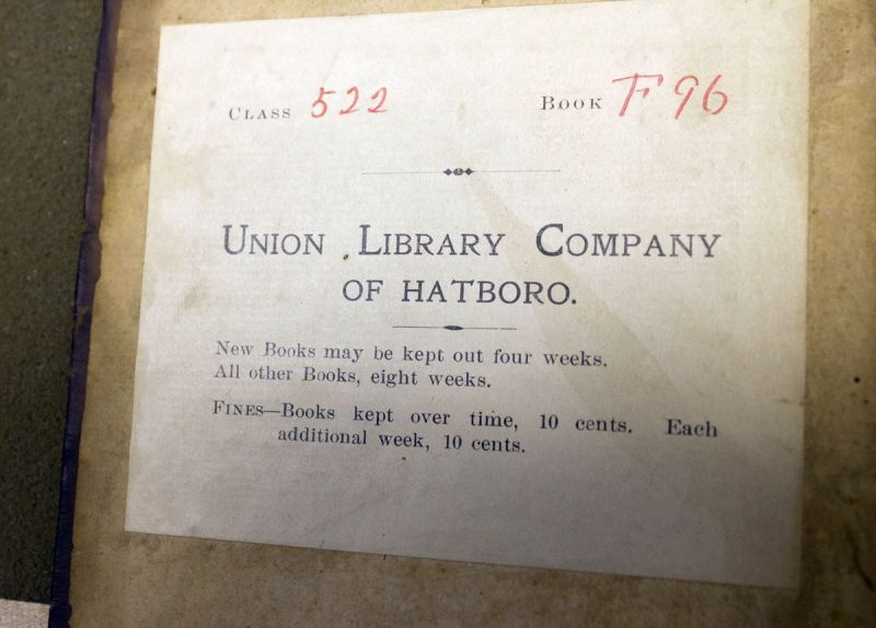 Union Library Company of Hatboro book plate.