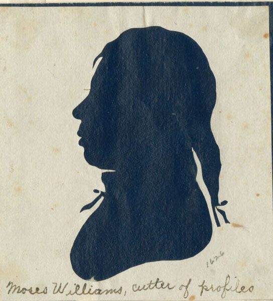 Hand-cut silhouette depicting Moses WIlliams.