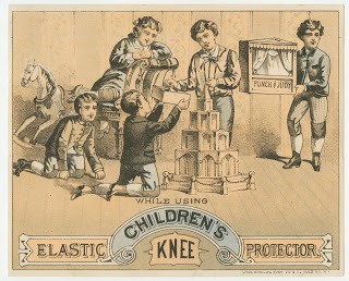 Children’s Patent Elastic Knee Protector. New York: Chas. Shield’s Sons, ca. 1880. Chromolithograph.