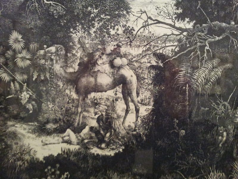 Detail from Bresdin, The Good Samaritan, 1861.