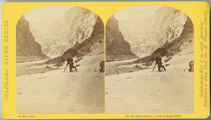 W. Bell, Grand Cañon; mouth of Kanab Wash, No. 64 from Colorado River Series. Explorations West of the 100th Meridian. Expedition of 1872, Lieut. Geo. M. Wheeler, Com’dg. (Philadelphia: William Bell, ca. 1872).