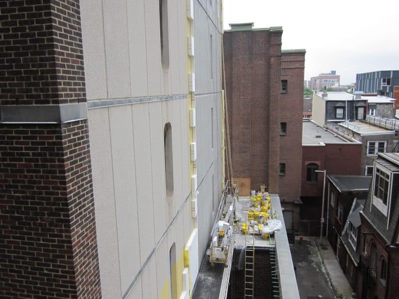 LCP's exterior under renovations.