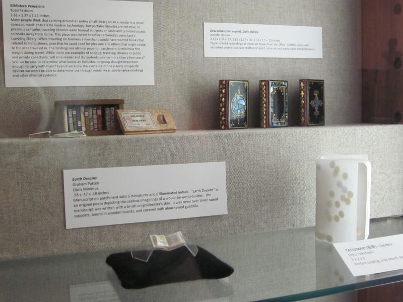 “Small Wonders” exhibition of 29 marvelous miniature books by the members of the Delaware Valley Chapter of the Guild of Book Workers.