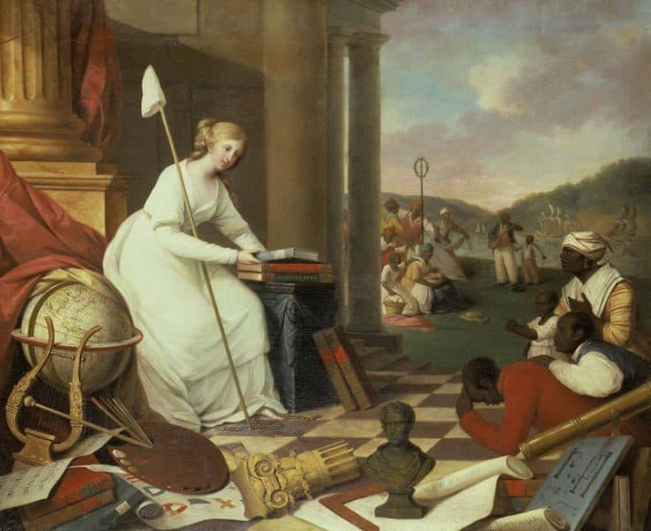 Samuel Jennings, Liberty Displaying the Arts and Sciences, or The Genius of America Encouraging the Emancipation of the Blacks. Oil on canvas, 1792.