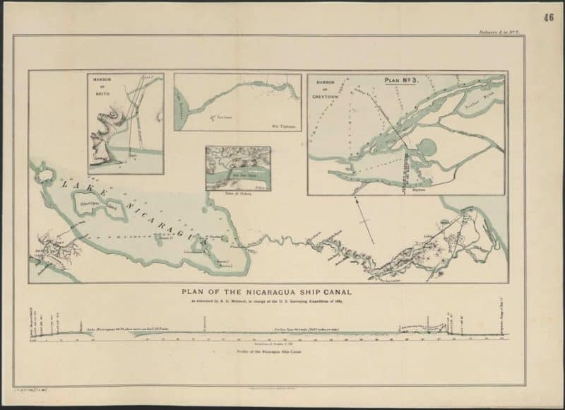 Map, "Plan of the Nicaragua Ship Canal."