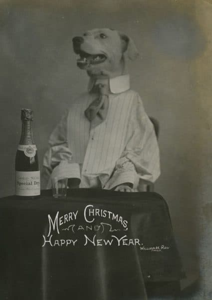 William Rau. Holiday card, gelatin silver photograph, ca. 1910.