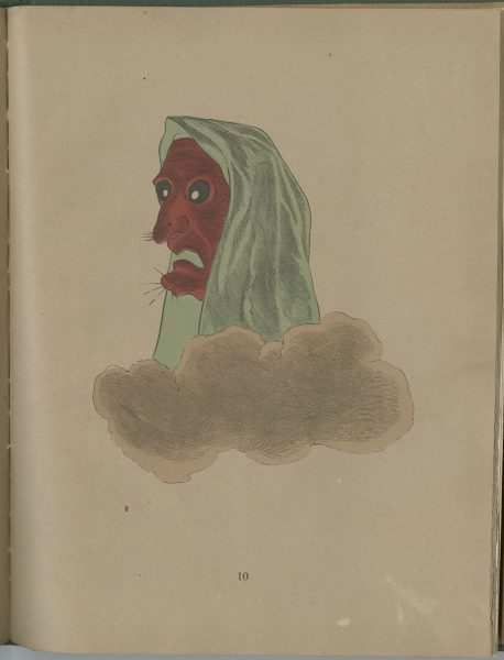 Illustration from Spectropia depicting a gnarled face in a cloud.