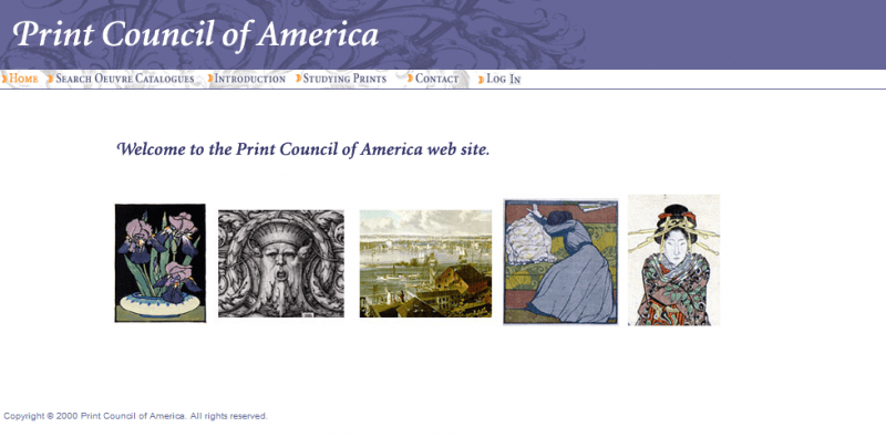 Homepage, Print Council of America