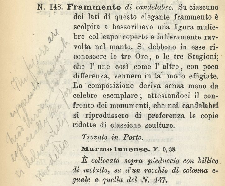 Catalogue of the Museo Torlonia (1876) and detail from p. 78.