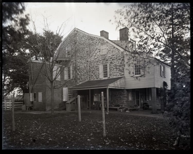 Rear view of old Cedar Grove house.  October 22, 1887.  From the Library Company’s Marriott C. Morris Photograph Collection.
