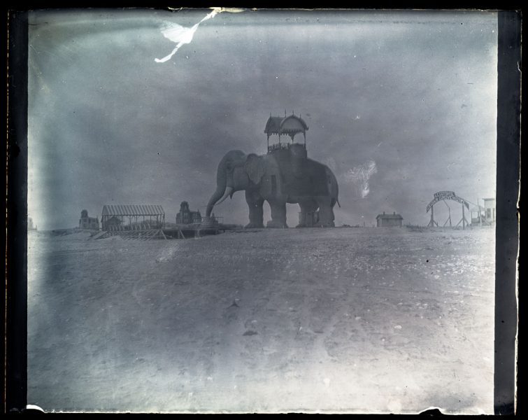 Elephant House, Atlantic City.  Taken by Sam [Samuel Buckley Morris].  April 1884.  From the Library Company’s Marriott C. Morris Photograph Collection.