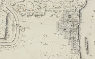 Detail from an historic map of Philadelphia.