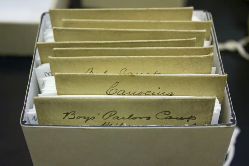 Morris negatives enclosed in acid-free envelopes.