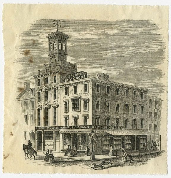 Charles Adams Dry Goods, S.E. corner Eighth and Arch Streets, ca. 1860