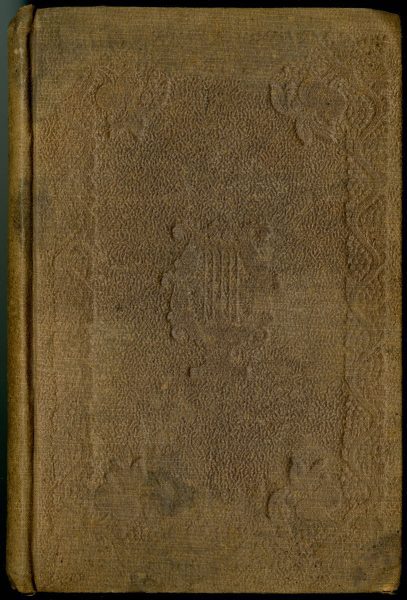 Most copies of Six Months in a Convent feature the same ornamental stamping shown in the images above. This copy features Bradley's lyre stamped on the front cover.