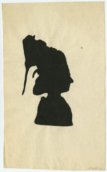 Hand-cut silhouette of a woman.