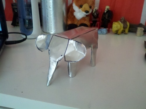 Aluminum Elephant based on tin toys produced by the Philadelphia Tin Toy Manufactory