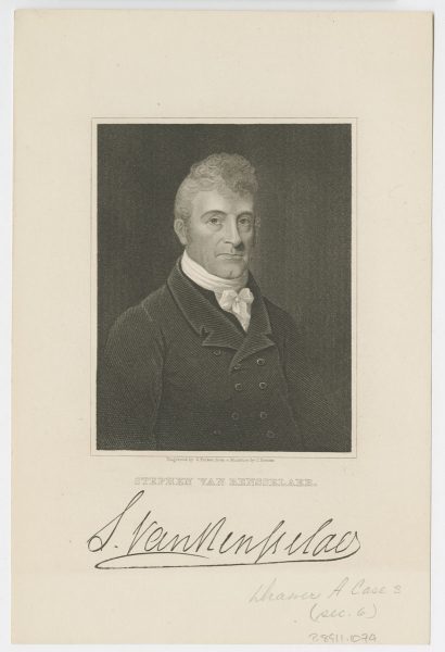 G. Parker, engraver after a miniature by C. Fraser, Stephen Van Rensselaer, engraving, ca. 1836.