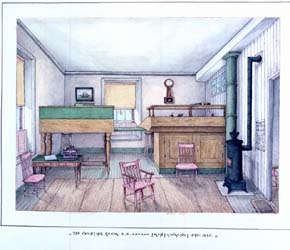 "The Counting Room. S. E. Corner Front & Walnut Sts. 1855." 