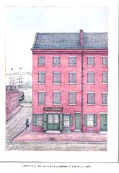 "A Corner of the Old Store, Front & Walnut Streets." 