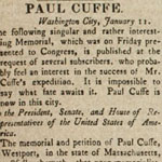 Paul Cuffe, “To the President, Senate, and House of Representatives of the United States of America,” in Poulson’s American Daily Advertiser, January 13, 1814.