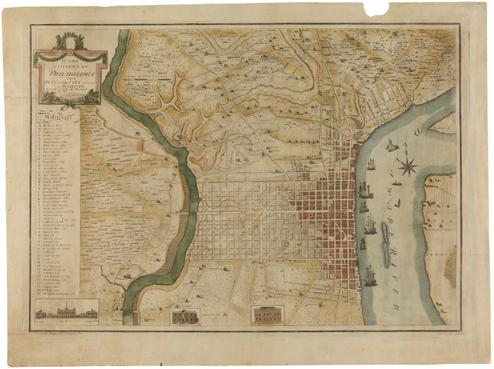 an old map of Philadelphia