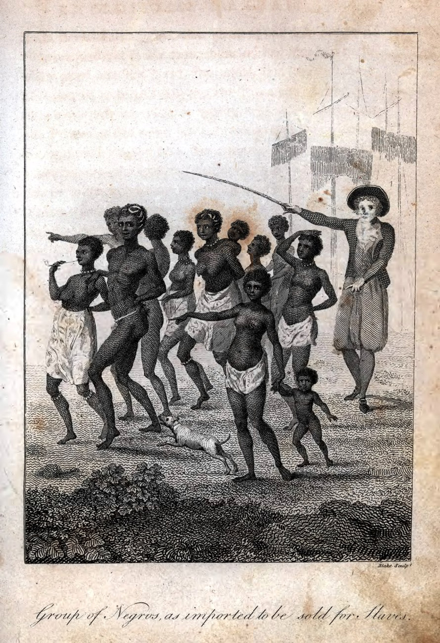 a white male directing a group of slaves
