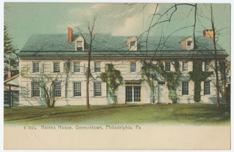Exterior view of Wyck house in Germantown