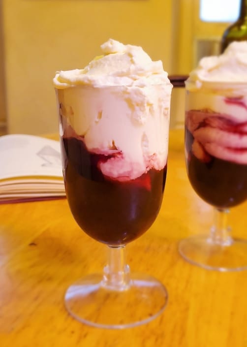 Claret with whipped syllabub Claret with whipped syllabub