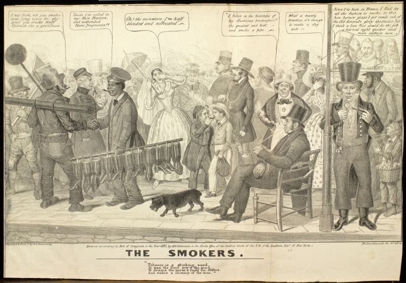 Edward Williams Clay, The Smokers (New York: H. R. Robinson, 1837). Lithograph.
