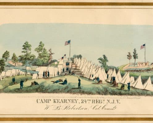 Louis N. Rosenthal, Camp Kearney, 24th Regt. N.J.V. (Philadelphia: Rosenthal's Lith, 1862). Hand-colored lithograph.
