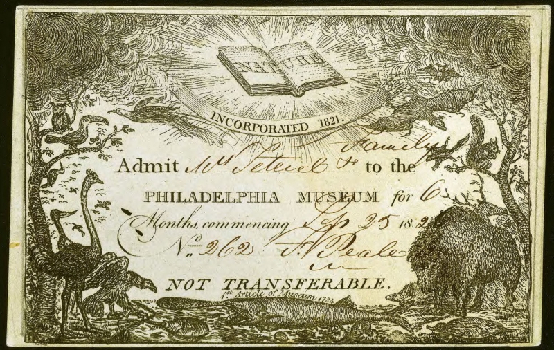 Admission Ticket to Peale’s Museum, American Philosophical Society, Mss.B.P31 -- Peale-Sellers Family Collection