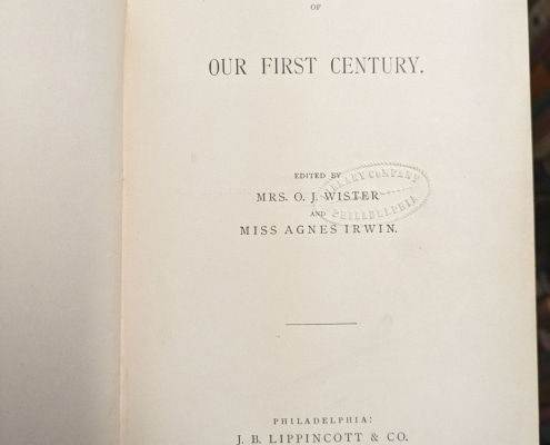 Photograph of title page of Worthy Women book