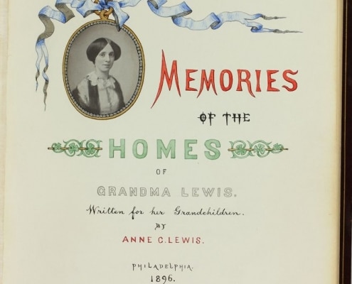 Anne C. Lewis, Frontispiece in Memories of the Homes of Grandma Lewis, 1896. Library Company of Philadelphia, P.9829.2.