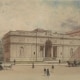 Illustration of exterior of J. Pierpont Morgan's library in New York City.
