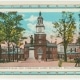 Postcard showing front view of Independence Hall