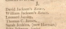 Photograph of printed list of members in 1807 catalogue including the text 