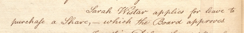 Photograph of detail from Library Company minutes