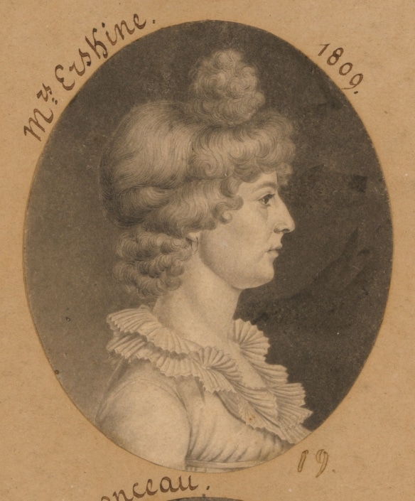 NPG-S_NPG_74_39_1_19Erskine-000001 Side portrait illustration of Frances Cadwalader Erskine, labeled Mrs. Erskine 1809
