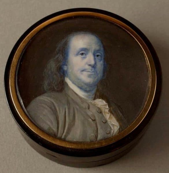 Snuffbox which Benjamin Franklin gave to Georgiana Shipley in 1779. (Gift of Stuart Karu to the Library Company in 2009)