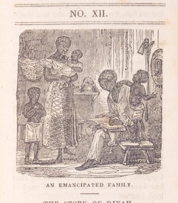 The Slave's Friend (New York: American Anti-slavery Society by R.G. Williams, 1836), vol. 1, no. 12. Periodical cover illustration, wood engraving.