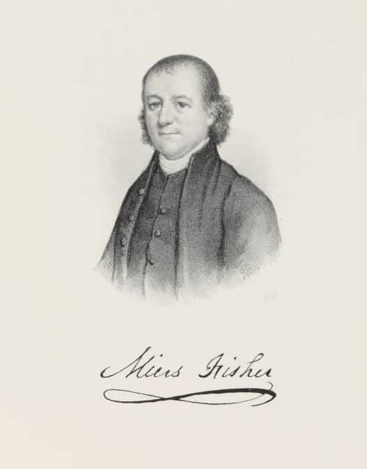 Lithograph portrait of Miers Fisher with his signature below