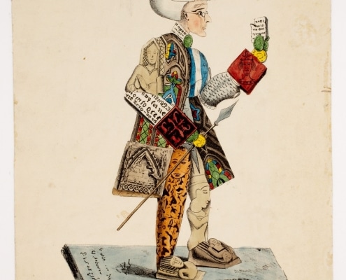 The Antiquarian (Boston: Senefelder & Co., 1830 or 1831). Hand-colored lithograph. American Antiquarian Society.